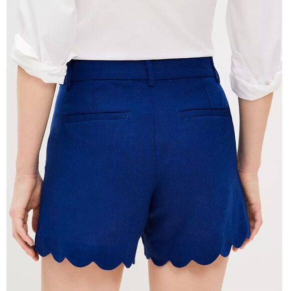 Ann Taylor Loft Riviera Shorts in Scalloped Linen Cotton (NWT) - Picture 2 of 3